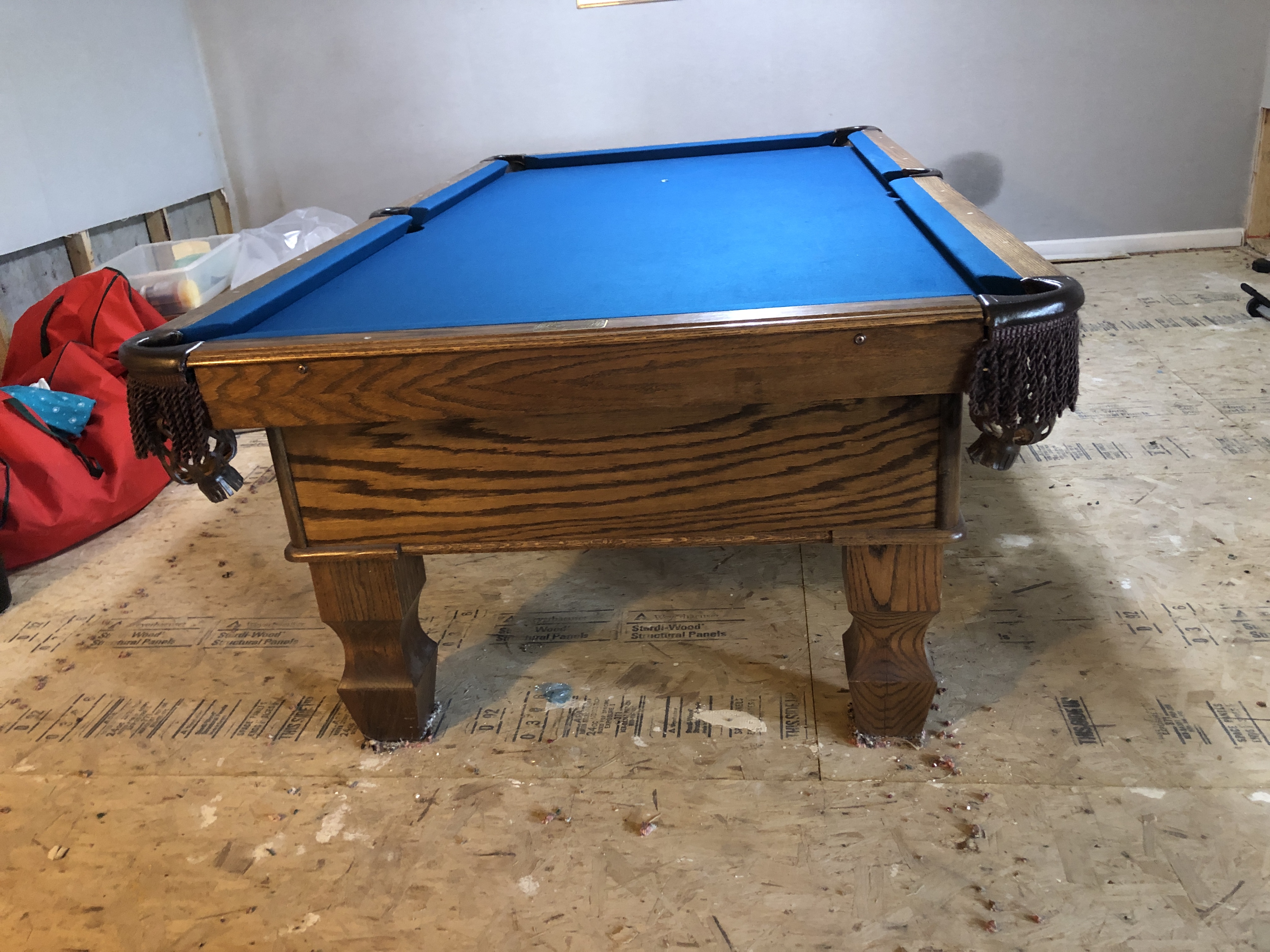 Oak pool deals table for sale